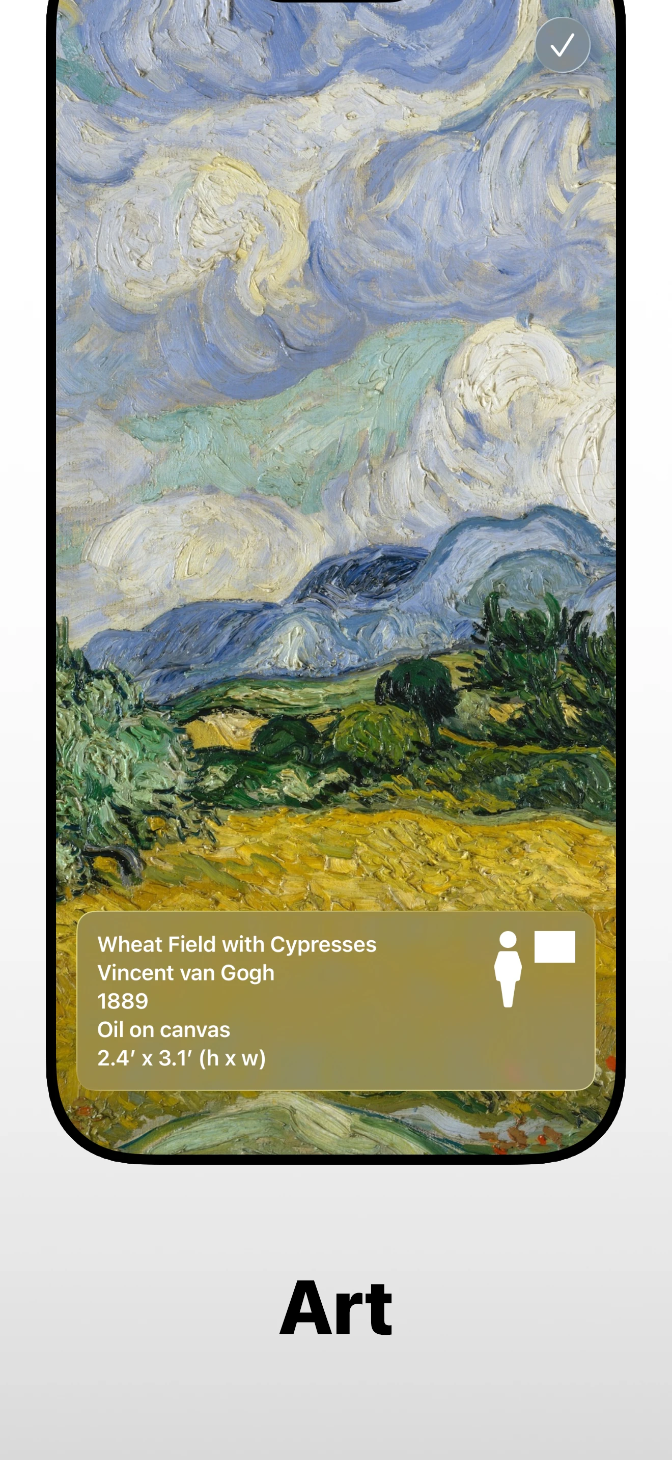 Wheat Field with Cypresses revealed after the puzzle